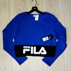FILA XL athletic long sleeve royal blue tee t-shirt